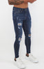 Spray on Jeans Dark Blue Ripped - Emolos