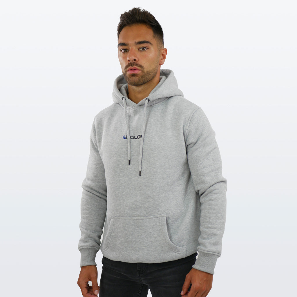 Emolos.com | Grey Hoodie With Small Embossed Print