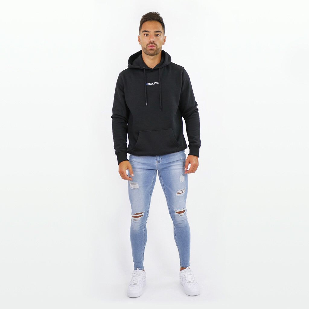 Black hoodie blue online jeans