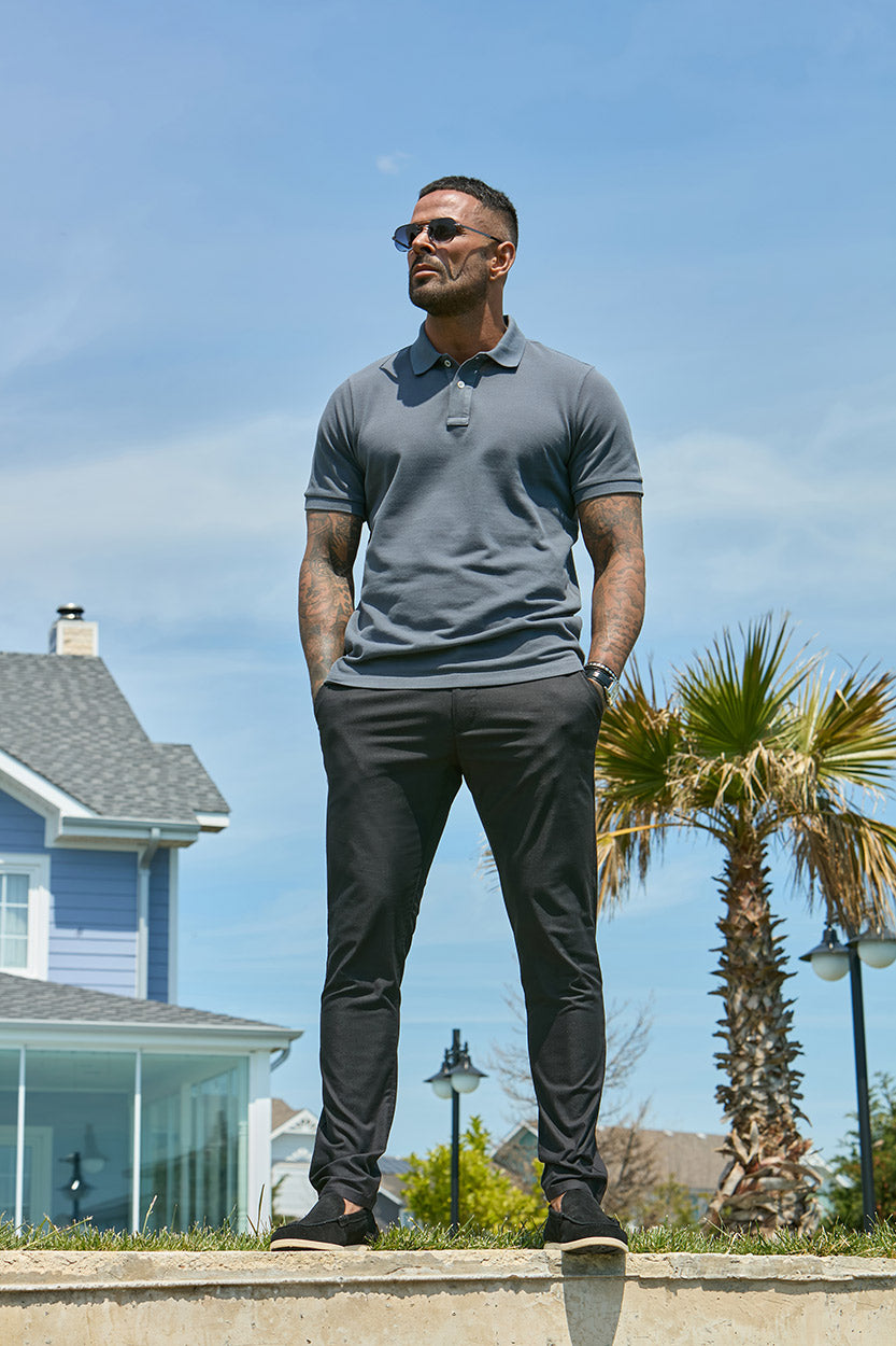 Premium Pique Polo Shirt Dark Grey - Emolos