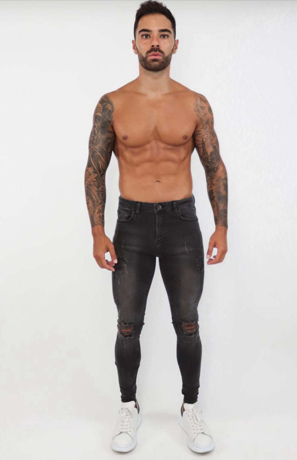 Spray on Jeans Grey Ripped - Emolos