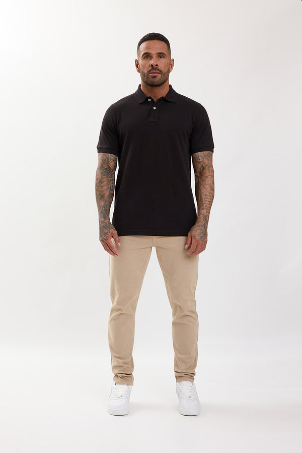 Premium Pique Polo Shirt Black - Emolos
