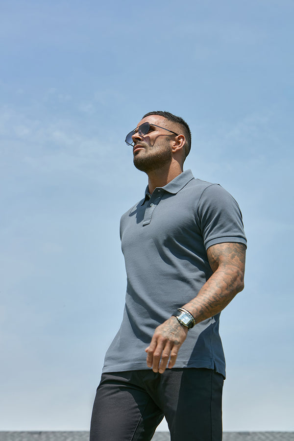 Premium Pique Polo Shirt Dark Grey - Emolos