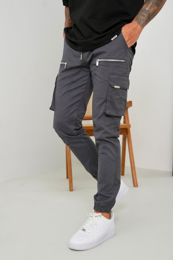 V2 Zip Details Cargo Pants - Dark Grey - Emolos