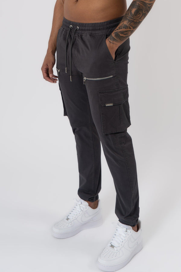 V2 Zip Details Cargo Pants - Light Grey - Emolos