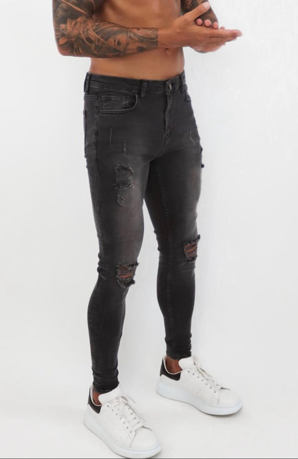 Spray on Jeans Grey Ripped - Emolos