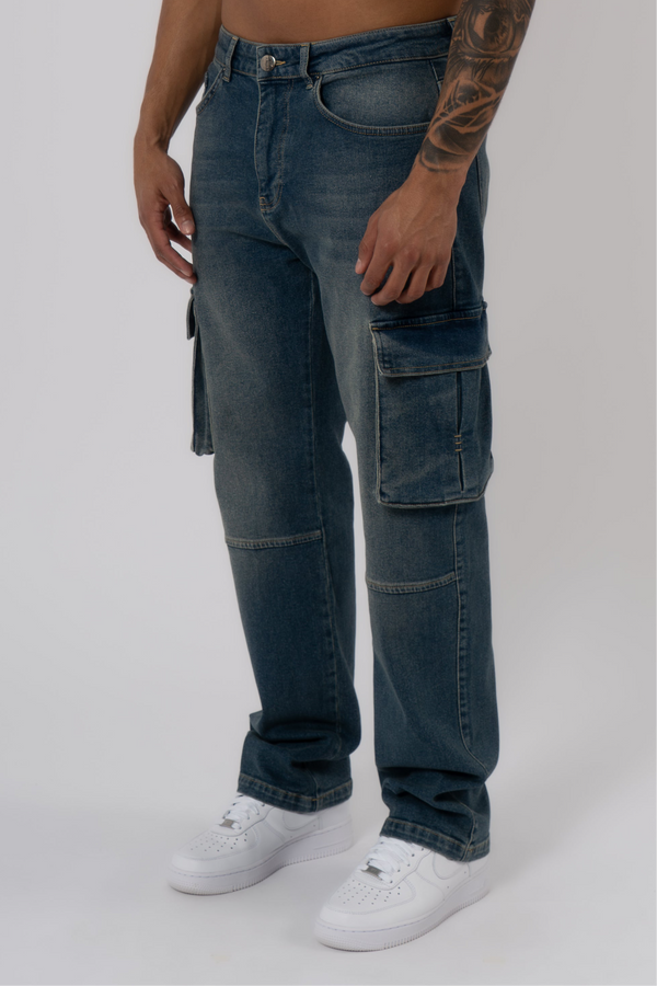 Cargo Jeans Washed - Stone Blue - Emolos