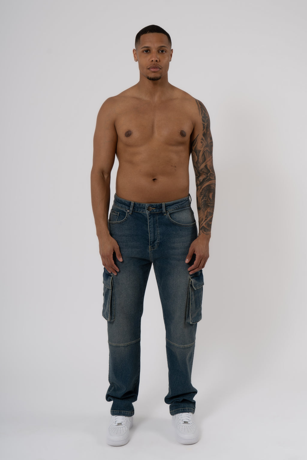 Cargo Jeans Washed - Stone Blue - Emolos