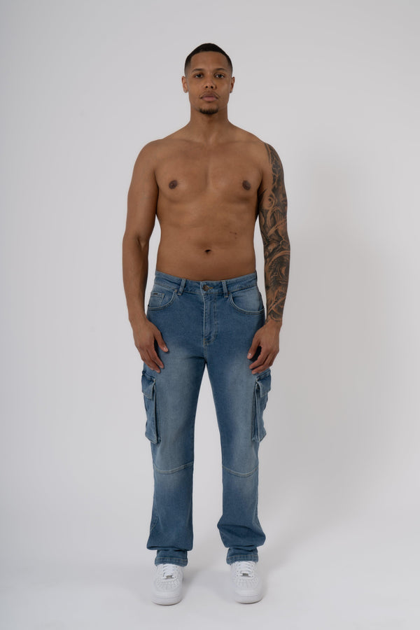 Cargo Jeans Washed - Stone Blue - Emolos