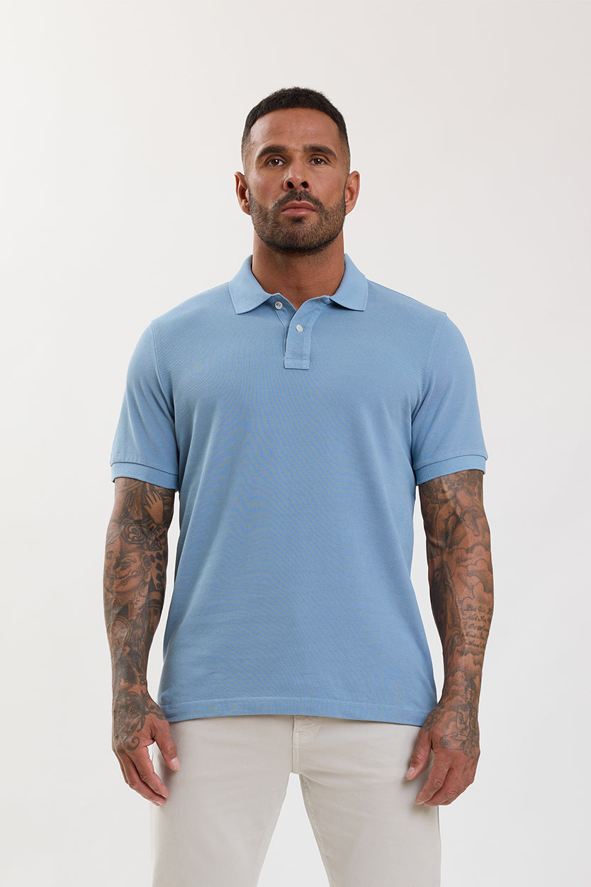 Premium Pique Polo Shirt Sky Blue - Emolos