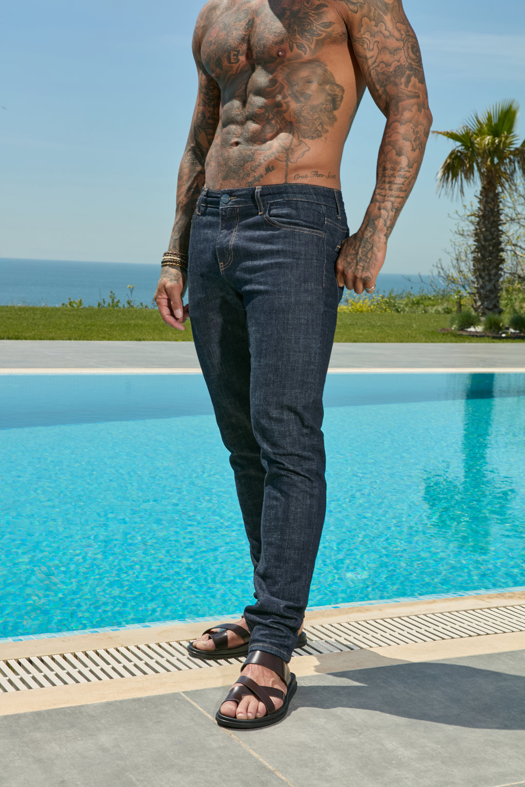 Slim Fit Jeans Washed Raw Denim - Emolos
