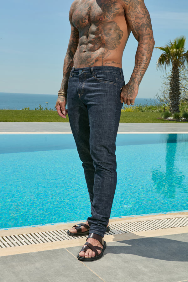 Slim Fit Jeans Washed Raw Denim - Emolos
