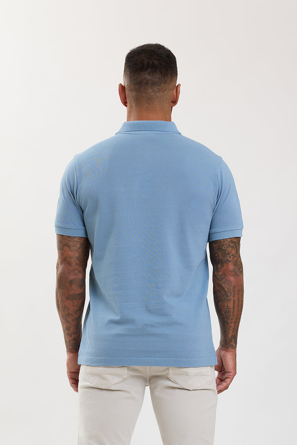 Premium Pique Polo Shirt Sky Blue - Emolos