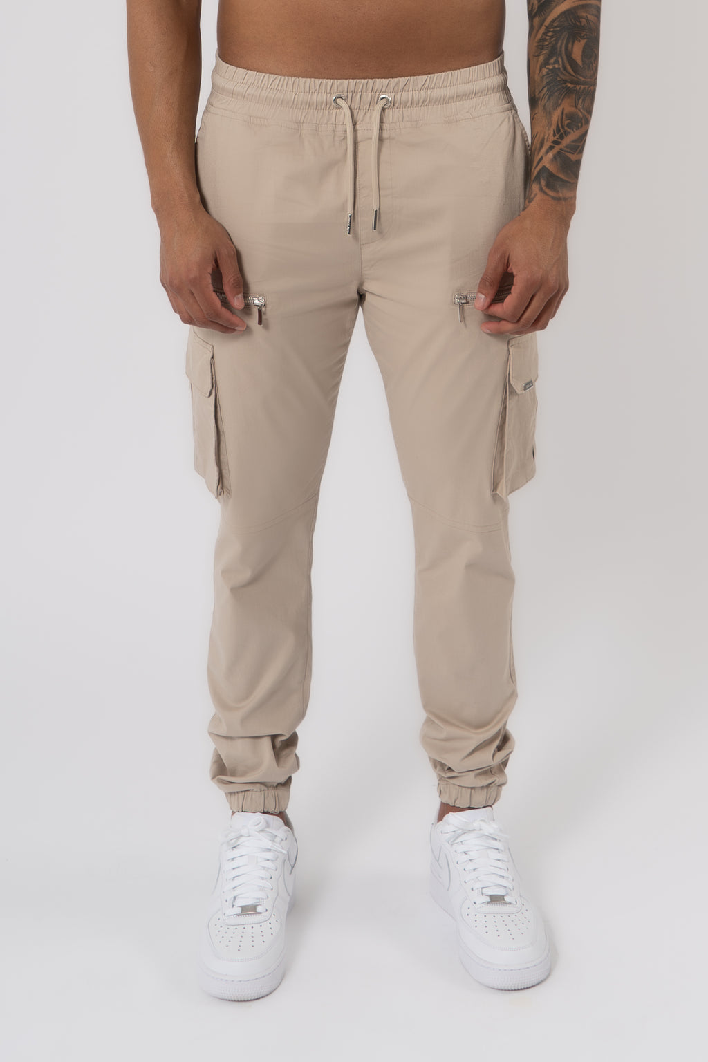V2 Zip Details Cargo Pants - Light Grey - Emolos