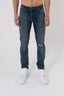 Slim Fit Jeans Washed  Ripped Mid Blue