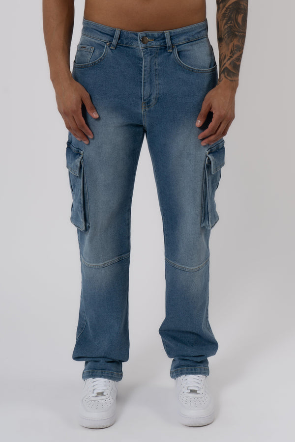 Cargo Jeans Washed - Stone Blue - Emolos