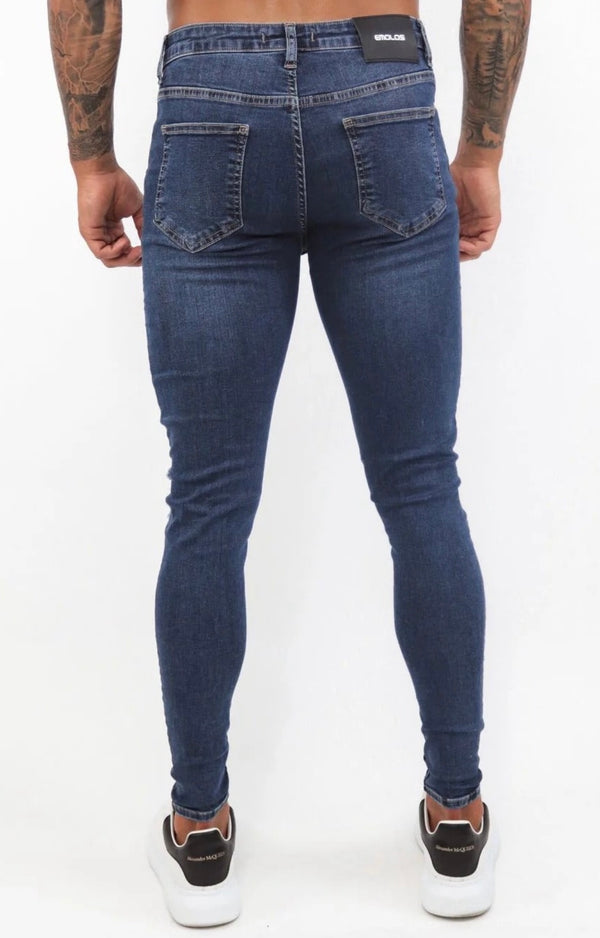 Spray on Jeans Dark Blue Ripped - Emolos