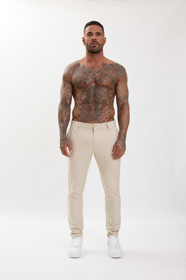 Slim Fit Chino Trousers Soft Sand - Emolos