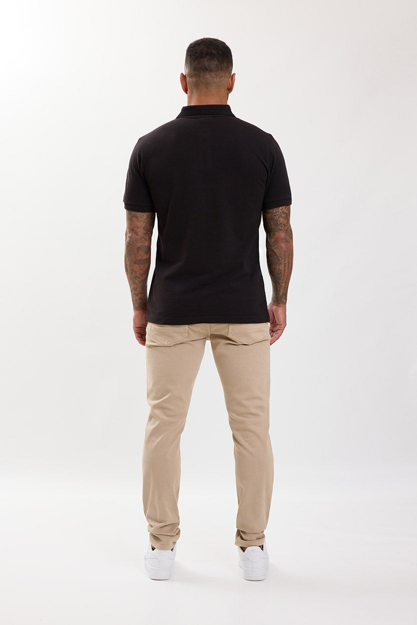 Premium Pique Polo Shirt Black - Emolos