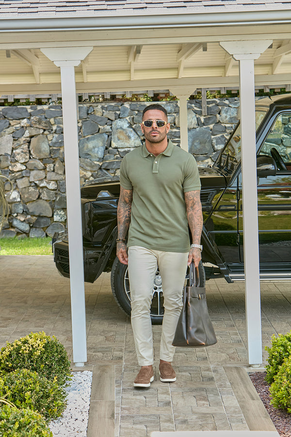 Slim Fit Chino Trousers Soft Sand - Emolos