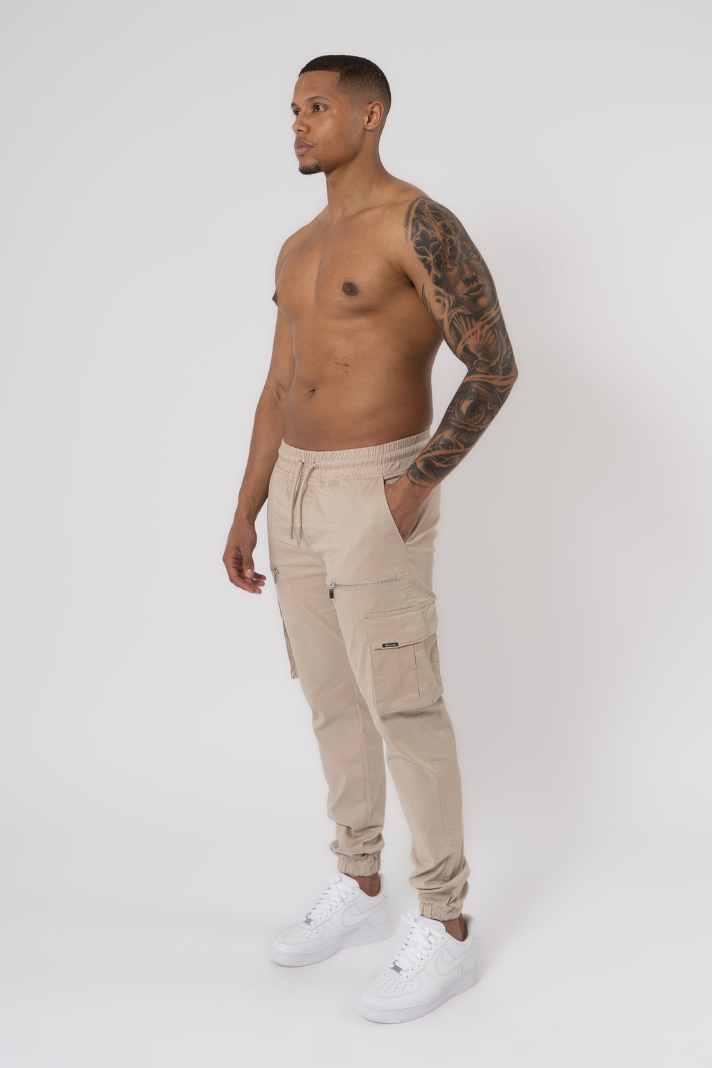 V2 Zip Details Cargo Pants - Light Grey - Emolos