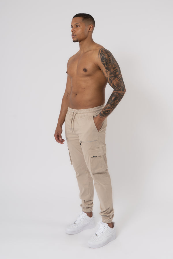 V2 Zip Details Cargo Pants - Light Grey - Emolos
