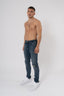 Slim Fit Jeans Washed  Ripped Mid Blue
