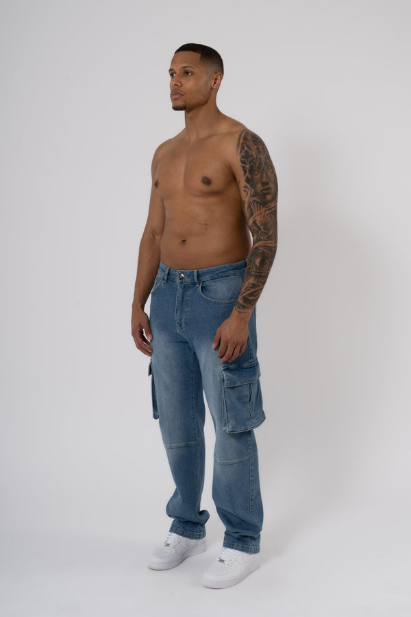 Cargo Jeans Washed - Stone Blue - Emolos