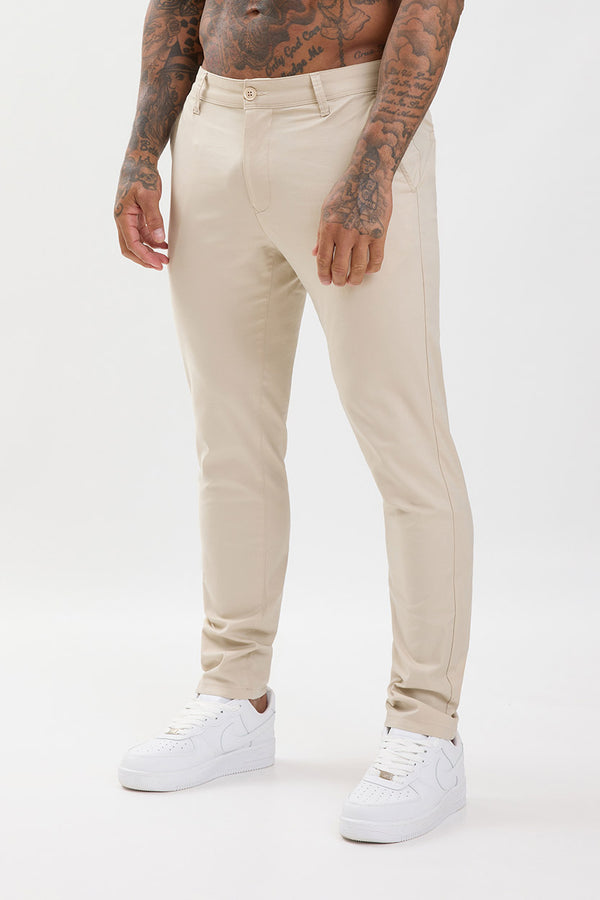 Slim Fit Chino Trousers Soft Sand - Emolos
