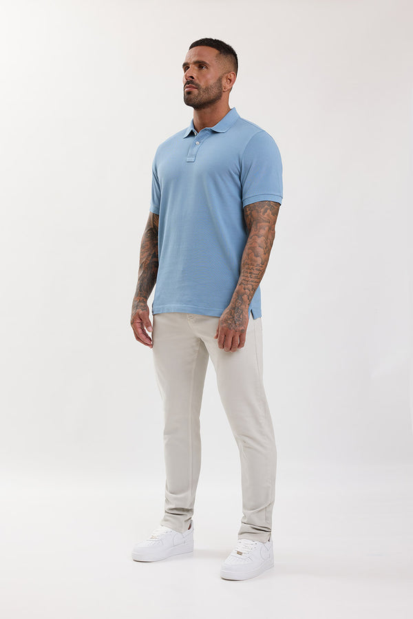 Premium Pique Polo Shirt Sky Blue - Emolos