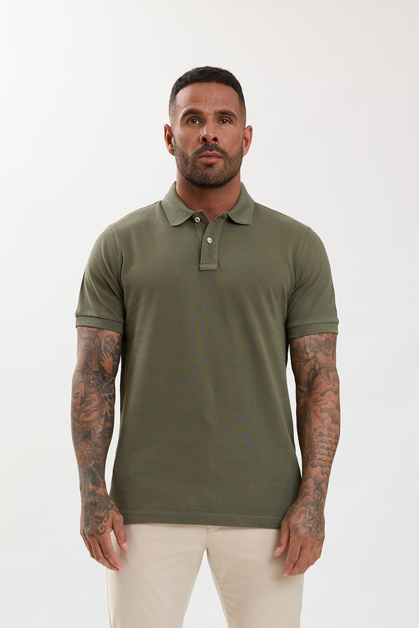 Premium Pique Polo Shirt Olive Khaki - Emolos