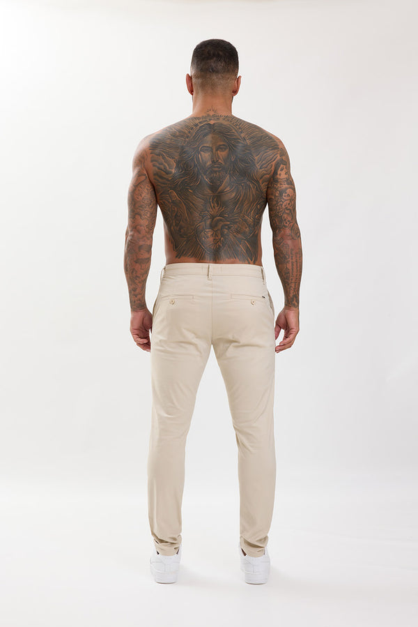 Slim Fit Chino Trousers Soft Sand - Emolos