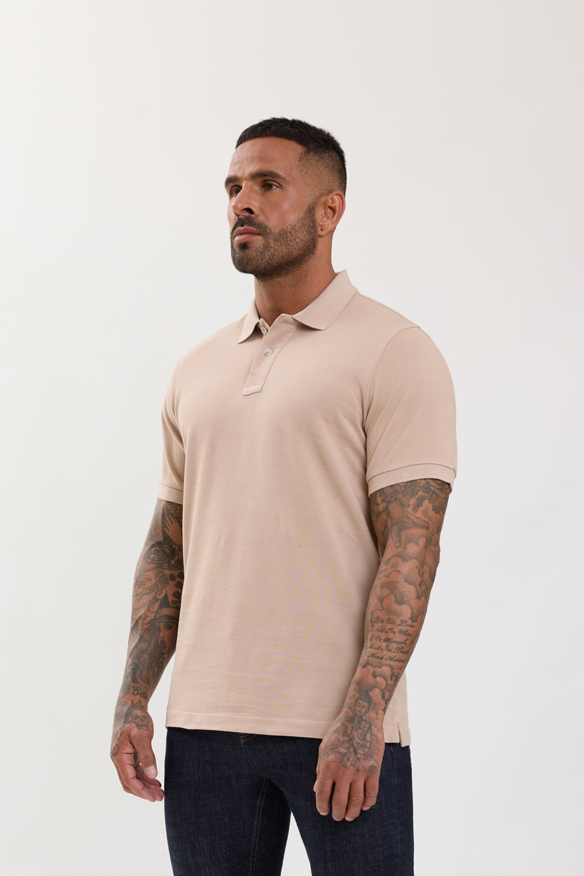 Premium Pique Polo Shirt Sand - Emolos