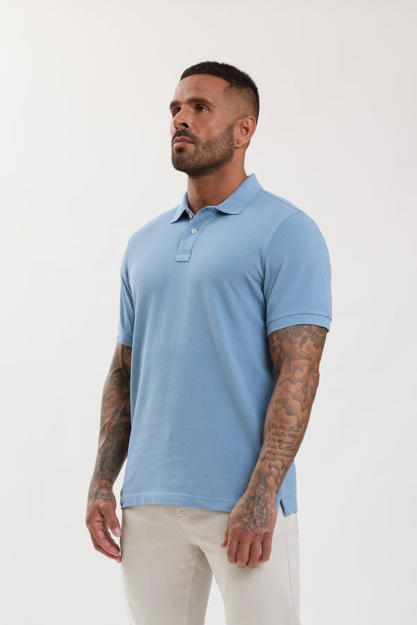 Premium Pique Polo Shirt Sky Blue - Emolos