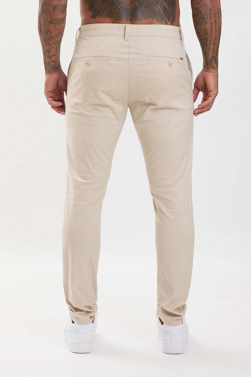 Slim Fit Chino Trousers Soft Sand - Emolos