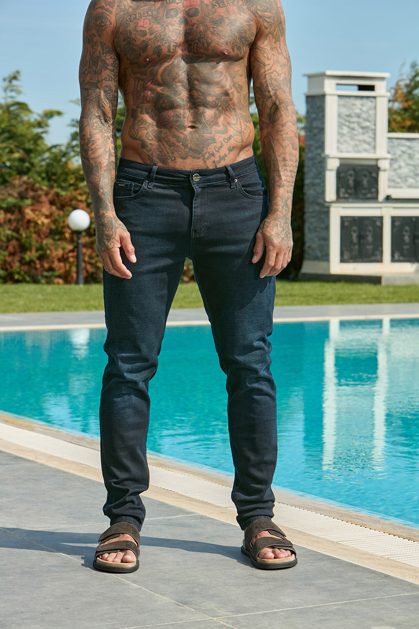 Slim Fit Jeans Blue Black Wash - Emolos