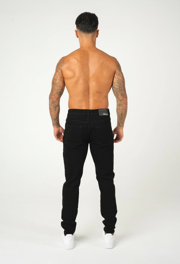 Slim Fit Jeans Washed -  Black - Emolos