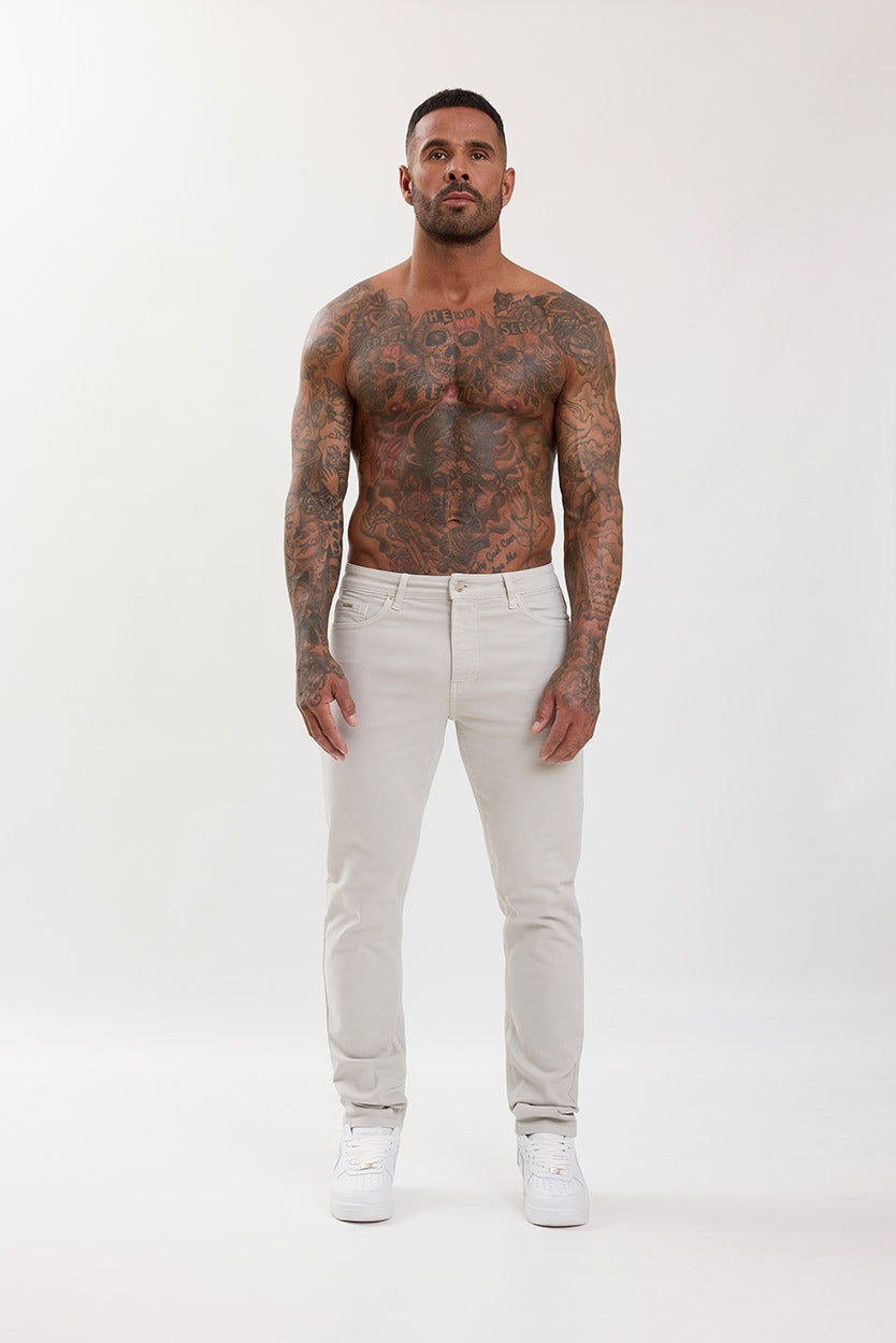 Slim Fit Jeans Light Grey - Emolos
