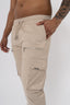 V2 Zip Details Cargo Pants - Beige