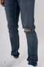 Slim Fit Jeans Washed  Ripped Mid Blue
