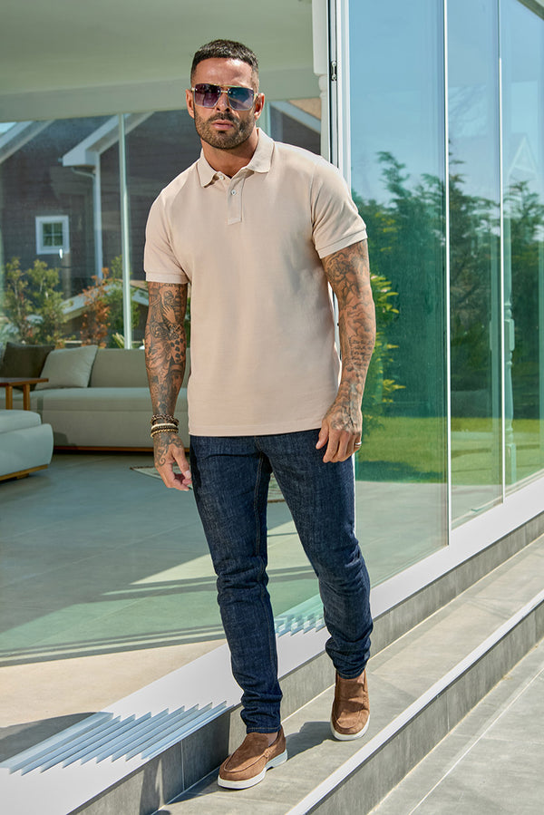 Premium Pique Polo Shirt Sand - Emolos