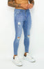 Spray on Jeans Light Blue Ripped