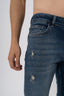 Slim Fit Jeans Washed  Ripped Mid Blue