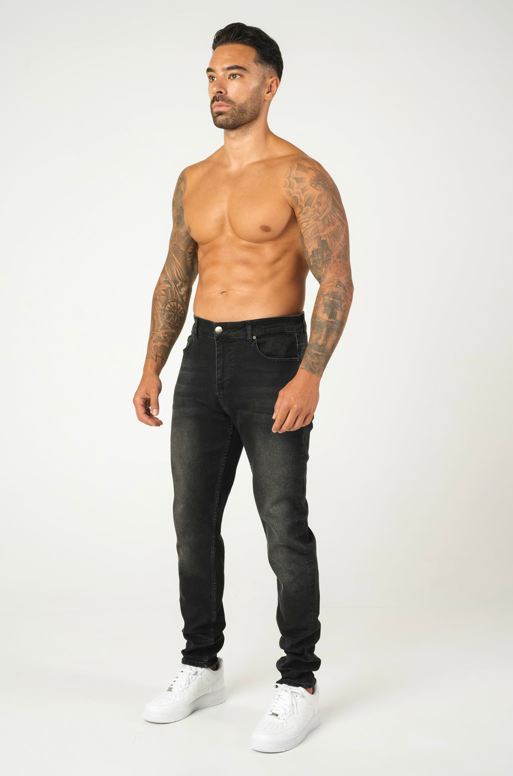 Slim Fit Jeans Washed - Grey - Emolos
