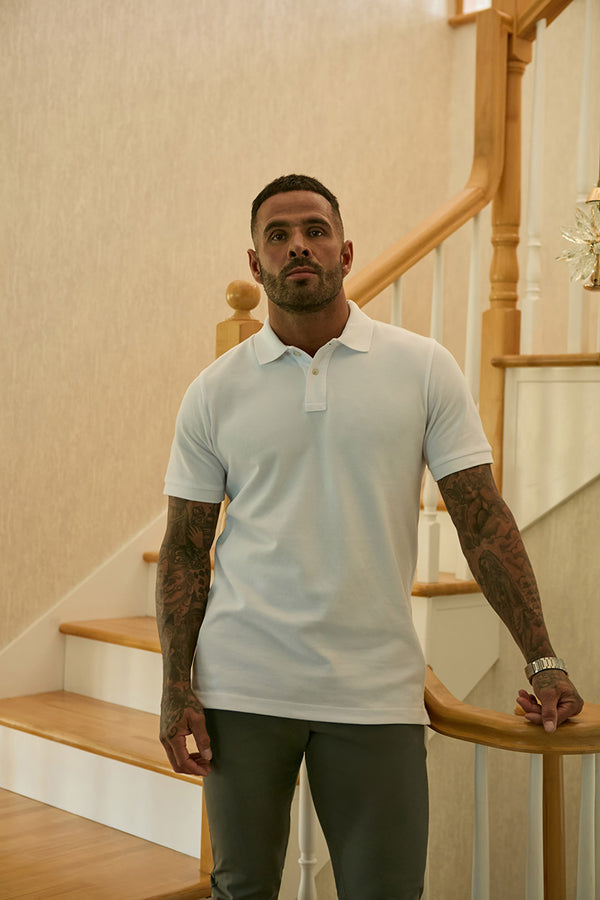 Premium Pique Polo Shirt White - Emolos