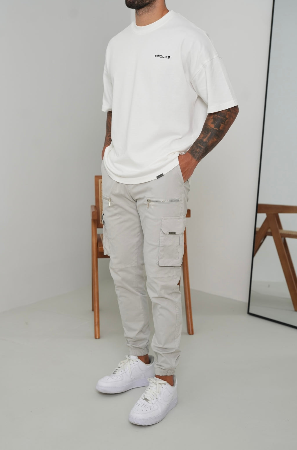 V2 Zip Details Cargo Pants - Light Grey - Emolos