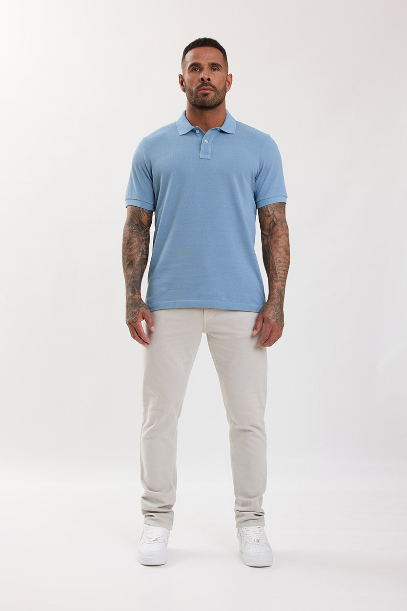 Premium Pique Polo Shirt Sky Blue - Emolos
