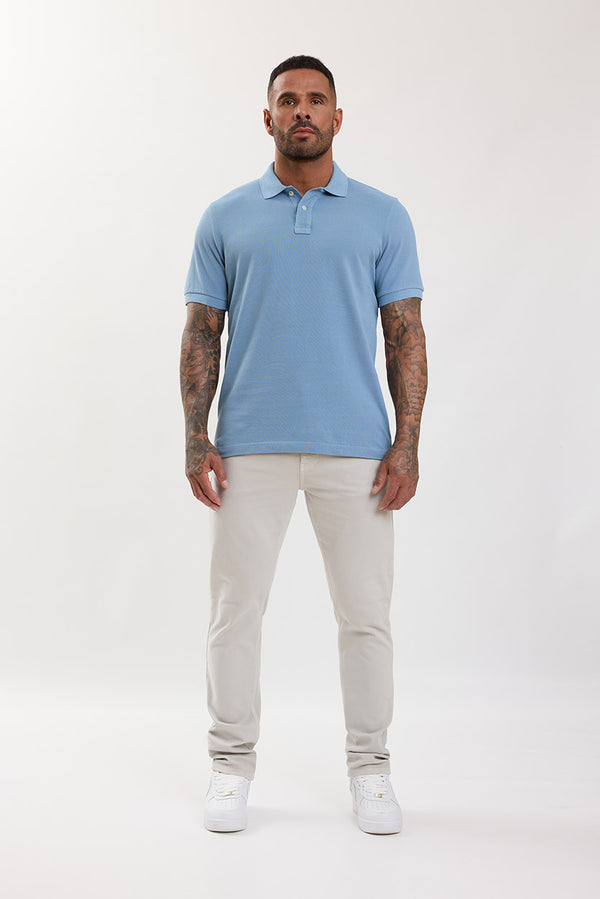 Premium Pique Polo Shirt Sky Blue - Emolos