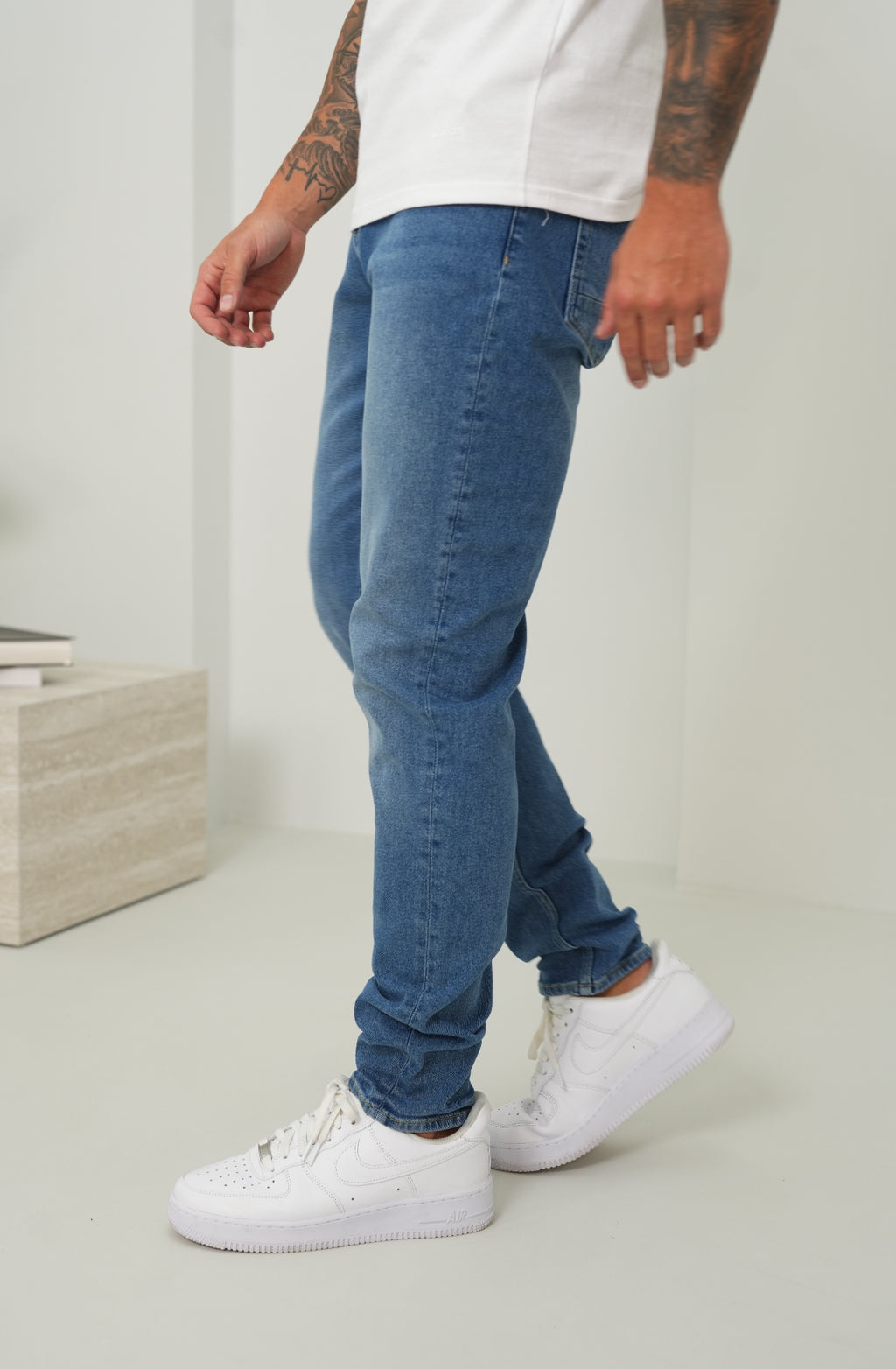Slim Fit Jeans Washed -  Light Blue - Emolos