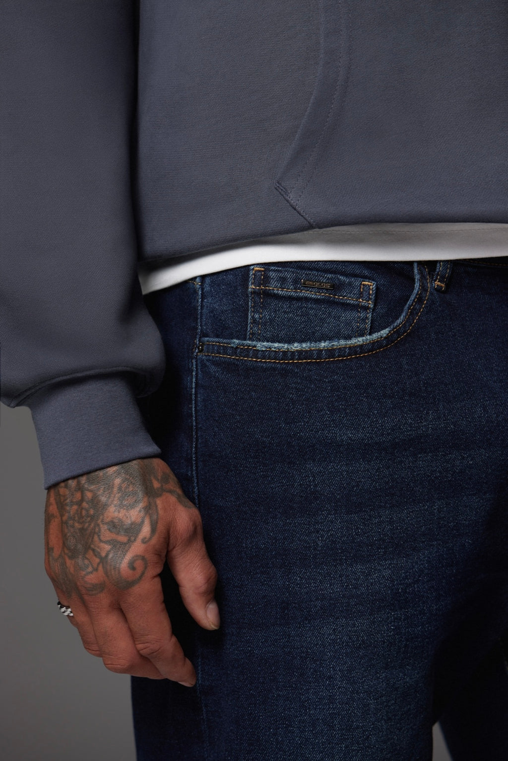 Relaxed Fit Jeans Washed Dark Blue